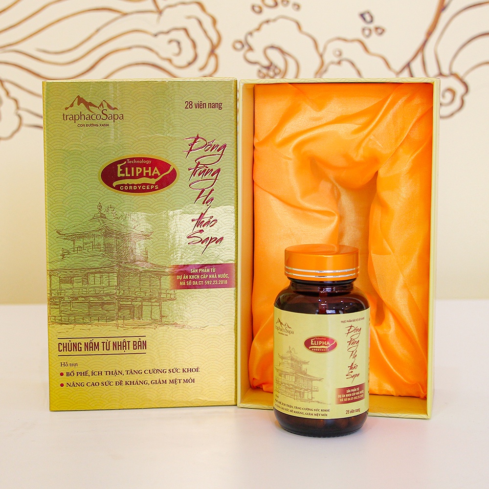 Viên Nang Đông Trùng Hạ Thảo Sapa - TRAPHACOSAPA - Hộp 28 viên - Elipha Cordyceps 1234524
