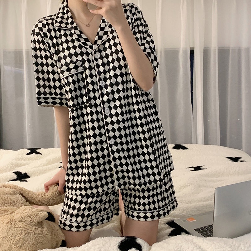 New Korean pajamas summer short-sleeved thin suit loose version of student large size princess home style summer dress