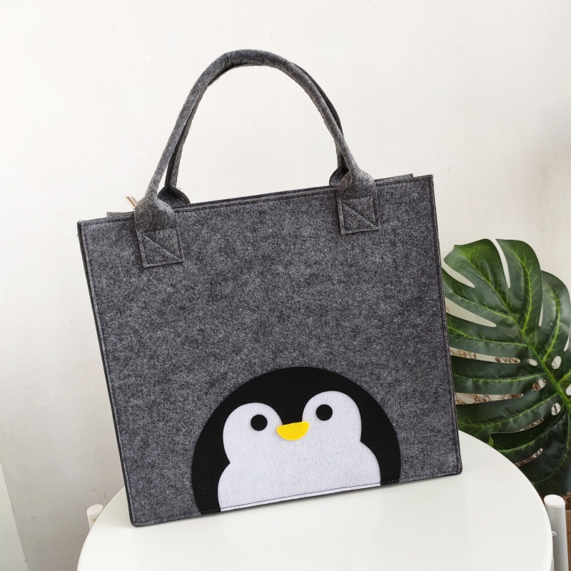 Túi dạ nỉ hoạt hình dễ thương có khóa kéo miệng đi học đi làm đựng cơm văn phòng