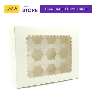 Hộp giấy cupcake 4 6 12 ô trắng