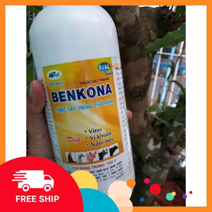 [FREESHIP] Benkona 1L/ chai -Thuốc đặc trị vi khuẩn, vi rút, nấm mốc trên phong lan