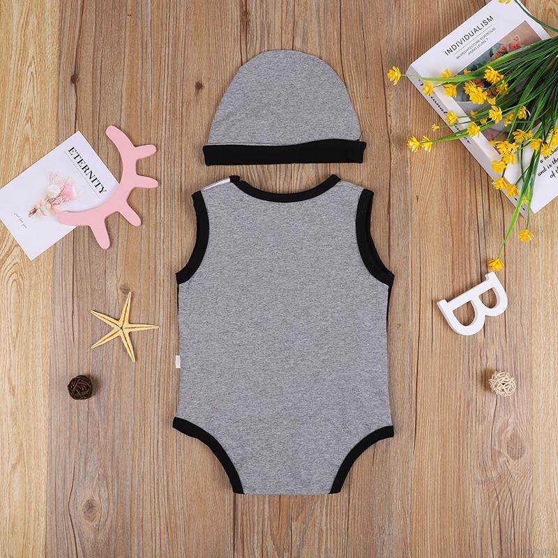 Set jumpsuit + mũ phong cách thể thao xinh xắn dành cho bé