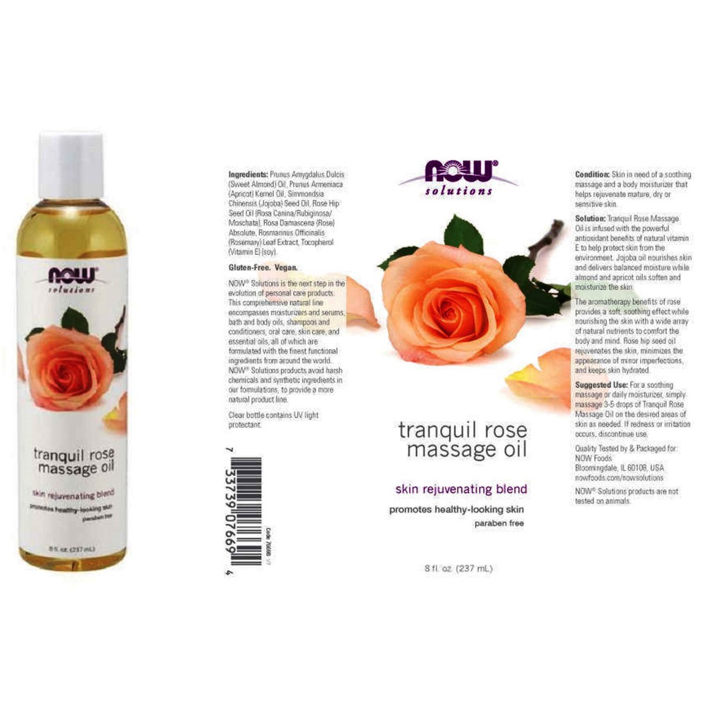 TRANQUIL ROSE MASSAGE OIL - Dầu hoa hồng massage Chai 237ml