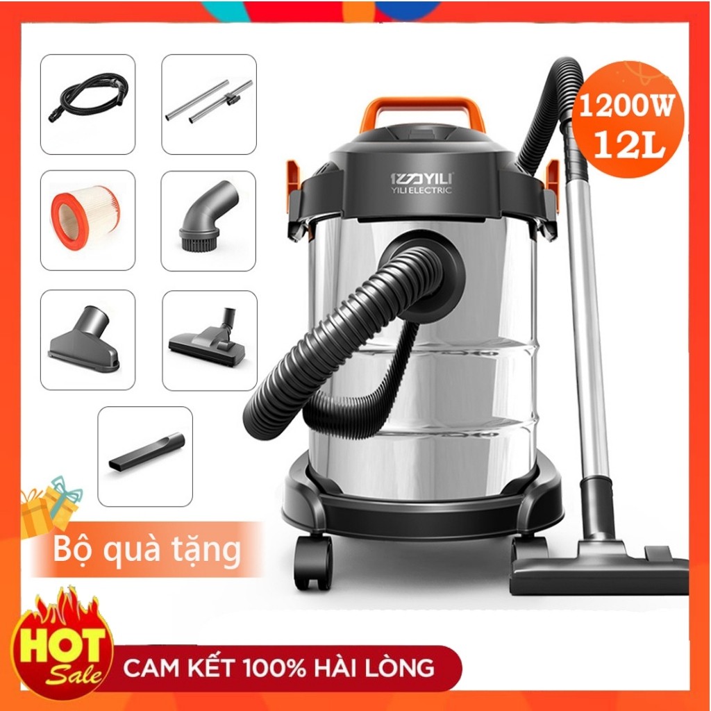 Máy Hút Bụi Công Nghiệp YILI ELICTRIC Cao Cấp Với Công Suất Lên Tới 1200W, Chứa Được 12L Nước