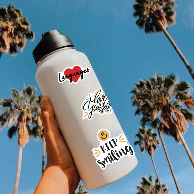 Set 50/ 25/ 10 miếng dán chữ tiếng anh chống thấm nước trang trí đa năng