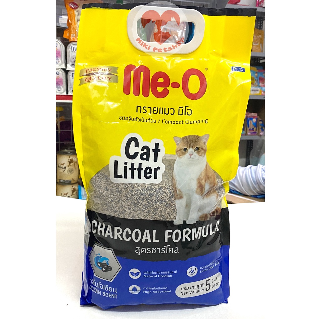 Cát Vệ Sinh Mèo Than Hoạt Tính Hương Biển Me-O Cao Cấp Túi 5L - Miki Petshop