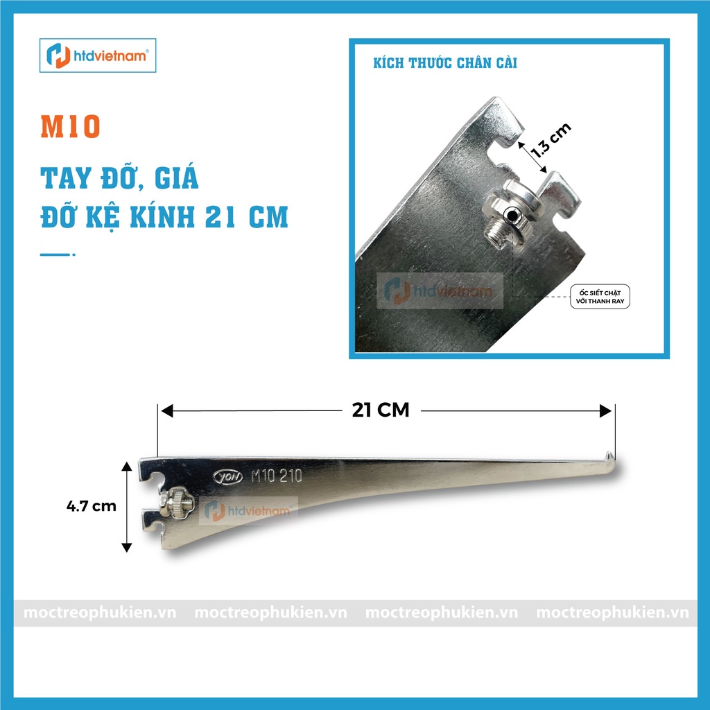 TAY ĐỠ, GIÁ ĐỠ KỆ KÍNH M10 ( SÉT 10 TAY )