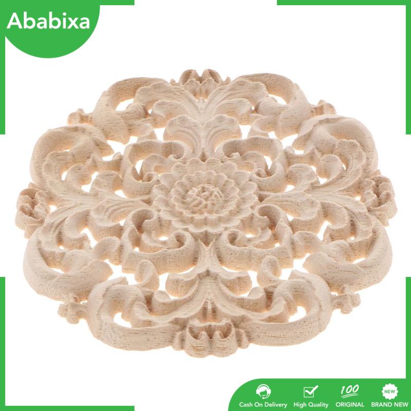 [Ababixa] Miếng Dán Tủ Chạm Khắc Hoa Văn Phương Tây Hình Tròn Màu Sắc Tự Nhiên Không Sơn
