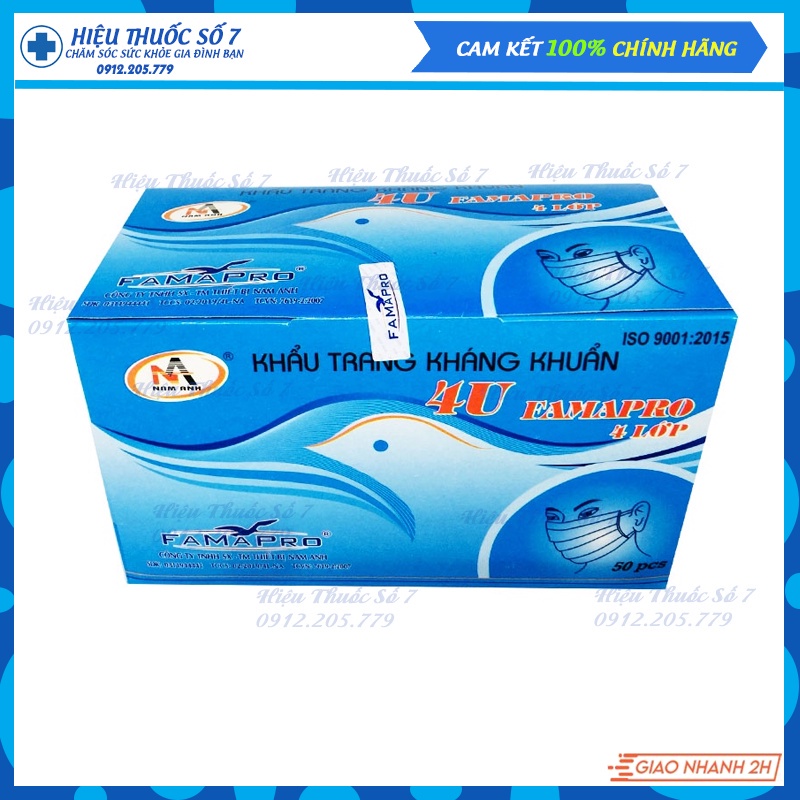 Combo 5 cái khẩu trang y tế 4 lớp Famapro kháng khuẩn, chống bụi, tia UV, mềm mịn không gây dị ứng (Tiêu chuẩn CE, FDA)
