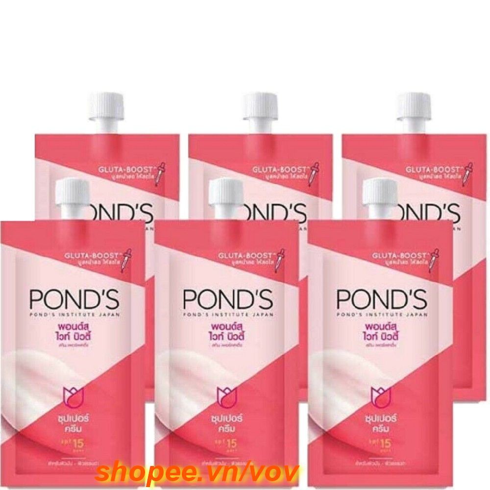 Kem Ponds dưỡng trắng hồng dạng gói 6 gói x10g 100% chính hãng, vov cung cấp và bảo trợ.
