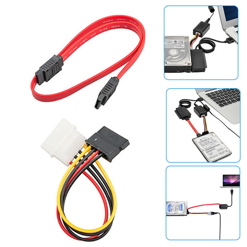 Runbu-USB to SATA Adapter Cable High Speed Hard Disk Drive Converter Cord USB 2 0 to IDE HDD Data Cable