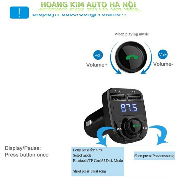 ⚡️GIÁ SỐC⚡️Tẩu nghe nhạc trên ô tô, xe hơi Bluetooth Đa Năng Thông Qua Loa Ô Tô Kèm Thêm Cổng Sạc Điện thoại