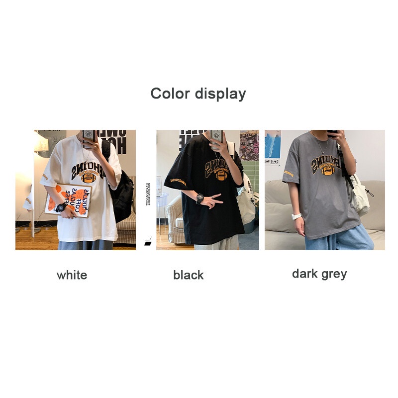 Áo thun Aokang tay lửng dáng rộng in hình phong cách hip hop đường phố Mỹ cho nam tùy chọn màu sắc