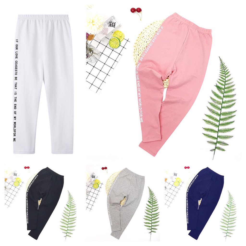 Quần Legging Cotton Màu Sắc Xinh Xắn Cho Bé Gái 100-160cm