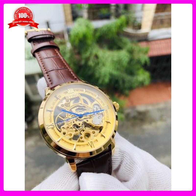 Đồng Hồ Cơ nam BiYINO  CƠ DÂY DA CAO CẤP lộ máy CHÍNH HÃNG (TẶNG KÈM HỘP) [ Đồng Hồ Nam Cao Cấp] | BigBuy360 - bigbuy360.vn