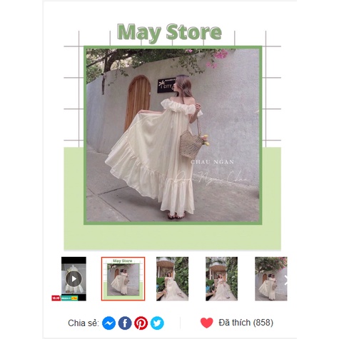 Đầm Bẹt Vai Maxi Freesize, Màu Nude MayStore