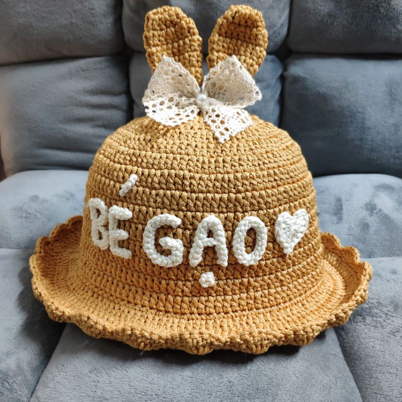 Nón Tai Thỏ Cho Bé Có Thêu Tên