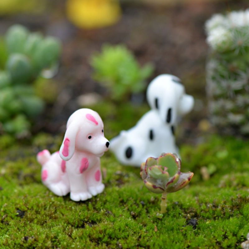 1 Tượng Chó Đốm Mini Trang Trí Vườn Cây Bonsai