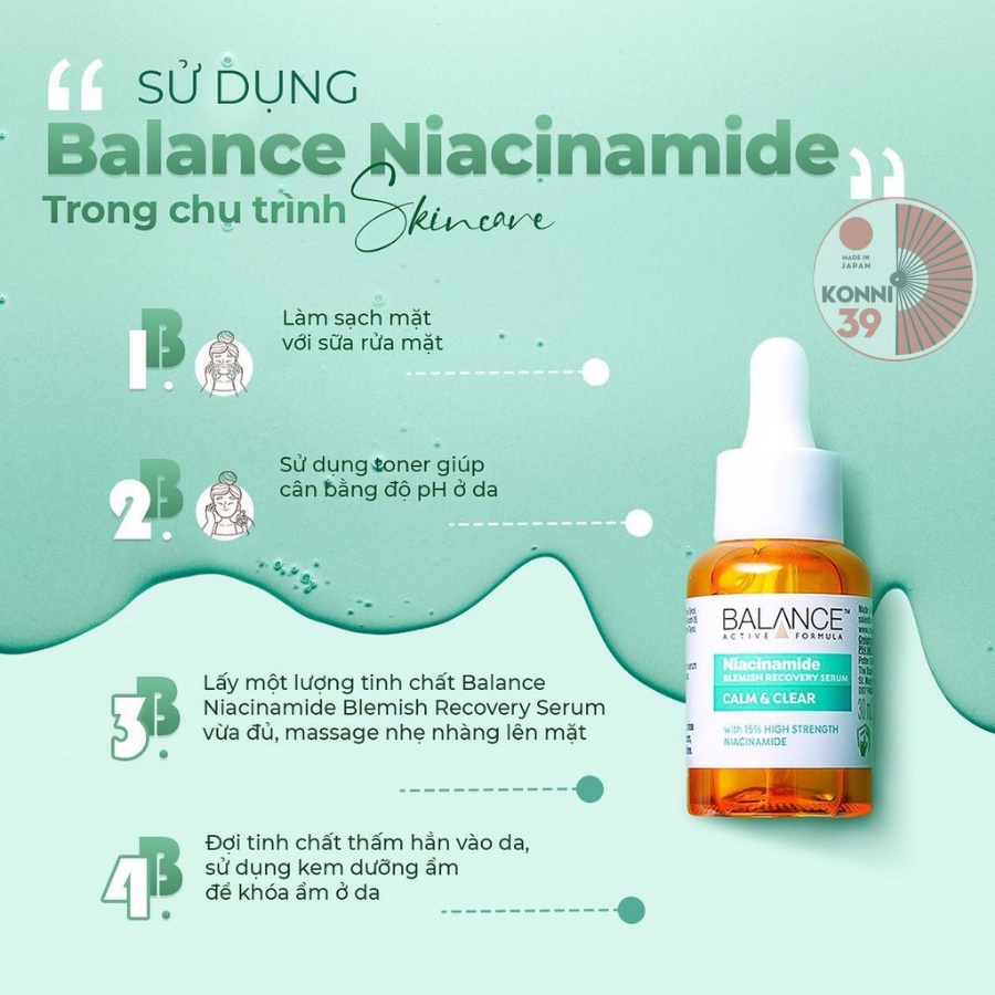 Serum ngừa mụn mờ thâm Balance Active Formula Niacinamide 15% Blemish Recovery 30ml - Bahachiha