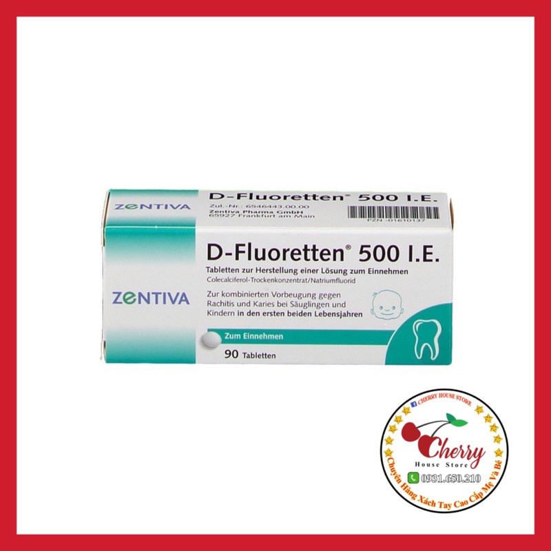 Vitamin D Fluoretten 500 IE hộp 90 viên