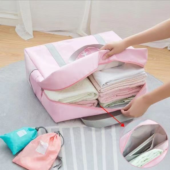 [3 Màu Để Chọn] Túi Xách Du Lịch Hai Tầng Đựng Đồ Đa Năng Nhiều Ngăn Rộng Rãi Loại Dây Kéo Chống Thấm Nước, Chống Bụi