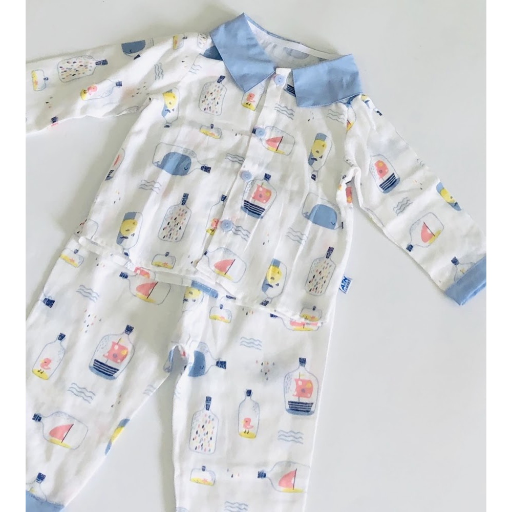 Bộ quần áo dài unisex Pijama họa tiết Chai lọ xô Nhật - AICDBTPOHQ9E - AIN Closet