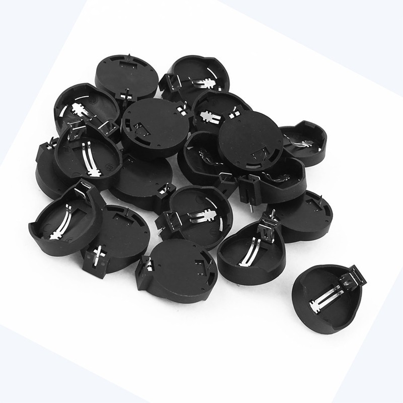 Set 20 giá đỡ pin nút 3v Cr2032 Cr2025 màu đen