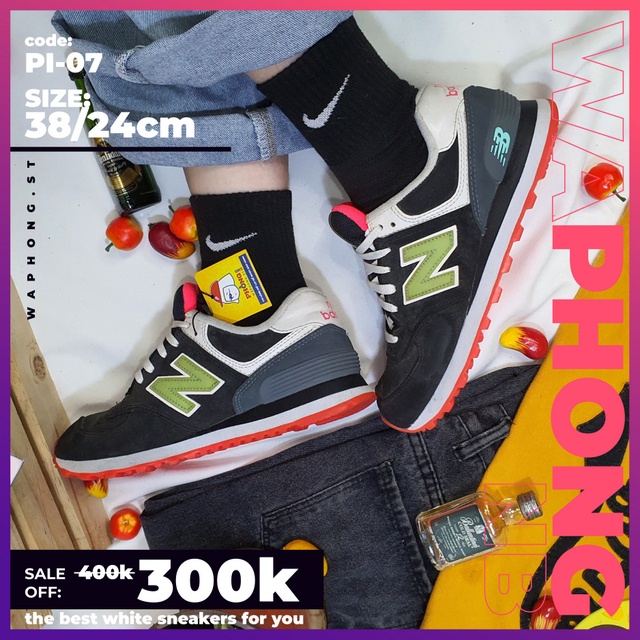 [Size nữ] Giày SNEAKER ĐEN Real 2hand (Đã Qua Sử Dụng) Fila NB Nike Das Rbok