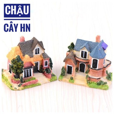 Phụ kiện tiểu cảnh biệt thự 3 size trang trí hồ cá, terrarium, sen đá, xương rồng, sân vườn