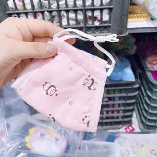 Combo khẩu trang y tế, khẩu trang vải xô xuất Nhật cho bé (0-3y) kèm túi zip