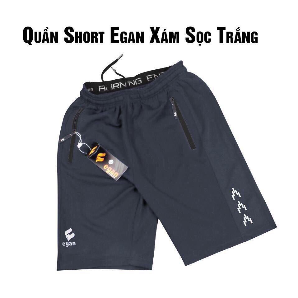 Quần sọt thể thao Xám phối sọc trắng Egan