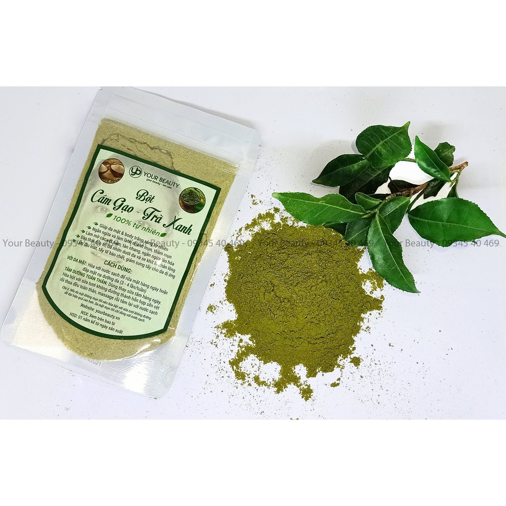 Bột Cám Gạo Trà Xanh Nguyên Chất 100g Your Beauty Đắp Mặt, Rửa Mặt Và Tắm Dưỡng Toàn Thân Handmade | Thế Giới Skin Care