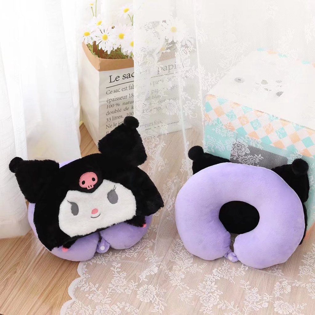 Gấu dâu Lotso Gối Kê Cổ Chữ U Hình Nón kuromi Hoạt Hình Đáng Yêu