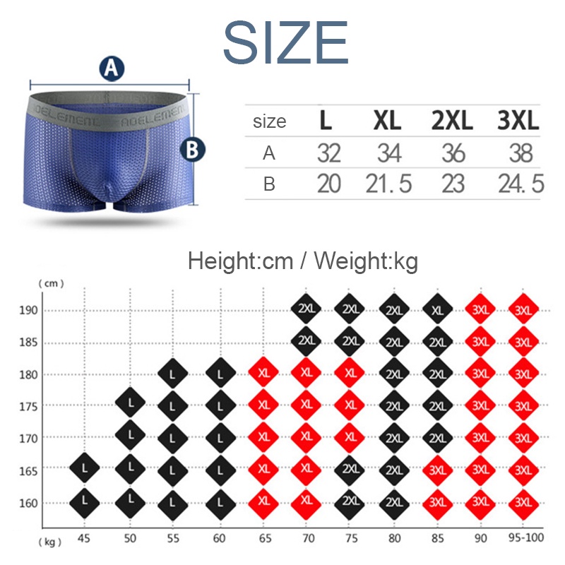 Quần lót boxer ADFASHION bằng lụa lạnh phối lưới thoáng khí thoải mái co giãn thời trang quyến rũ cho nam 114