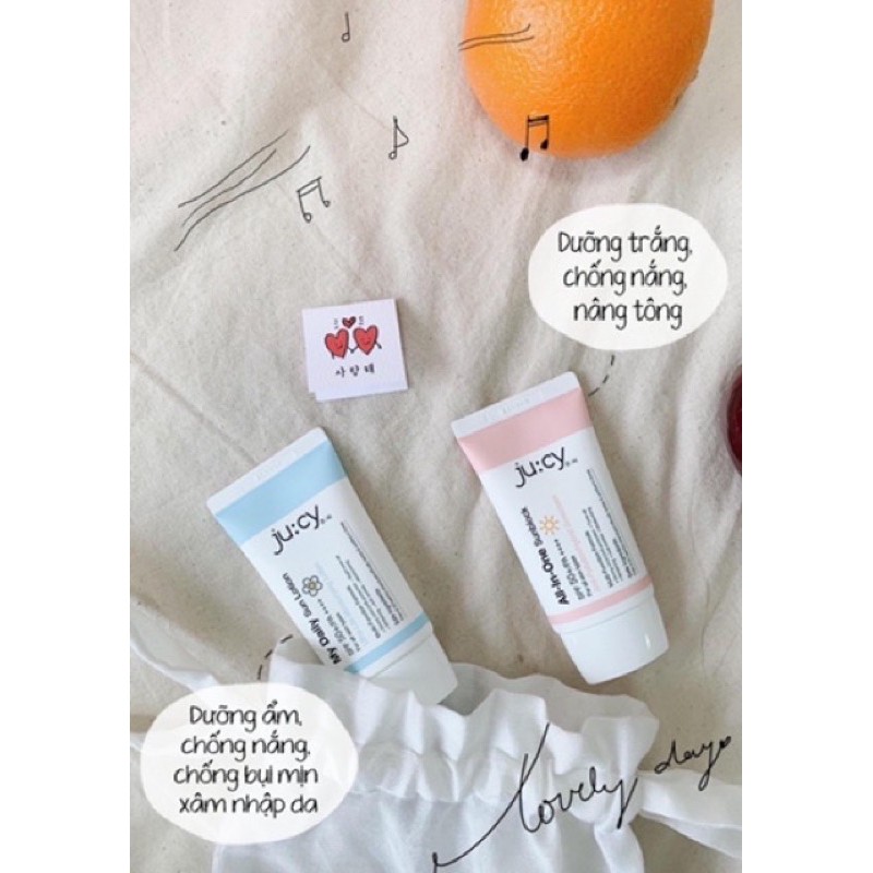 Kem chống nắng ju cy xanh /hồng (ju:cy my dailly sun lotion và jucy all in one sunblock - Hàng chính hãng