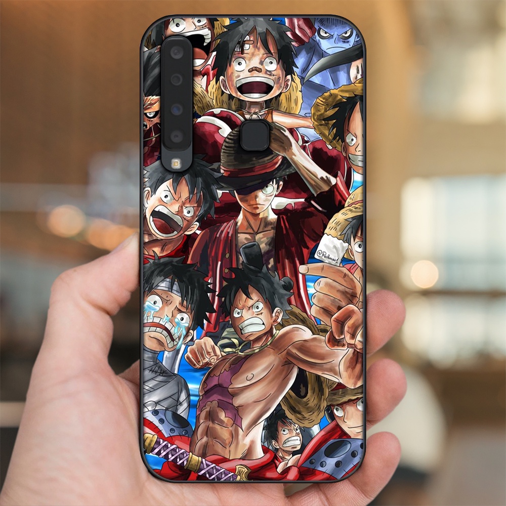 Ốp lưng Samsung A9 2018 viền đen in hình Luffy One Piece
