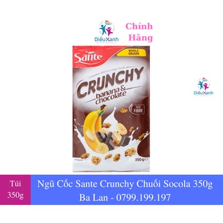 Ngũ Cốc Dinh Dưỡng Sante Crunchy - Chuối và Socola 350g - Nhập Khẩu Ba Lan