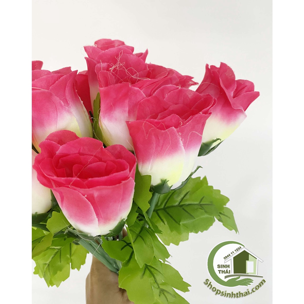 Cành hoa hồng ca sĩ màu hồng - hoa hồng giả cao cấp