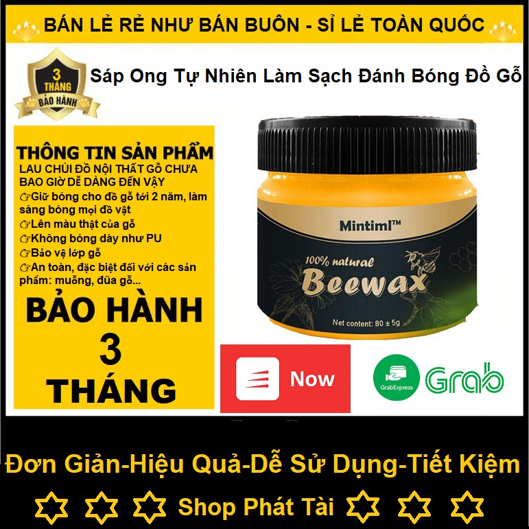 Sáp Ong Tự Nhiên Làm Sạch Bề Mặt Gỗ Tại Nhà - Sáp Ong Beewax Tẩy Sạch - Làm Bóng Bề Mặt Sàn Gỗ - Tủ Gỗ - Bàn Ghế Gỗ