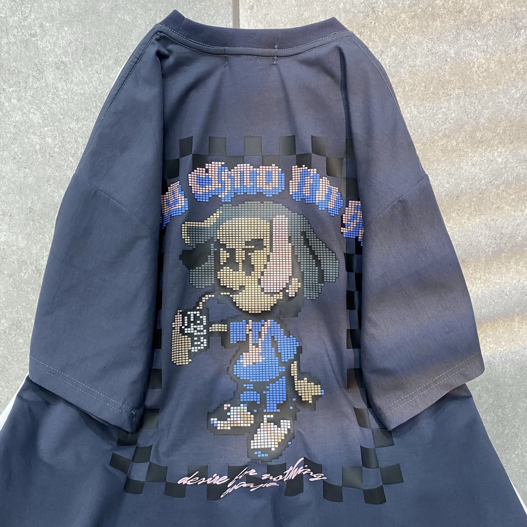 Áo Thun Tay Lỡ Unisex NOTHING màu KEM/XÁM ❤️/Nam nữ unisex ❤️ Áo phông cổ tròn form rộng