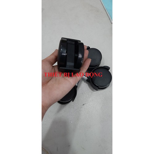 BÁNH XE NHỰA 5F XOAY, ĐEN ĐẾ CHỮ I CÓ KHÓA  - BX5FICK