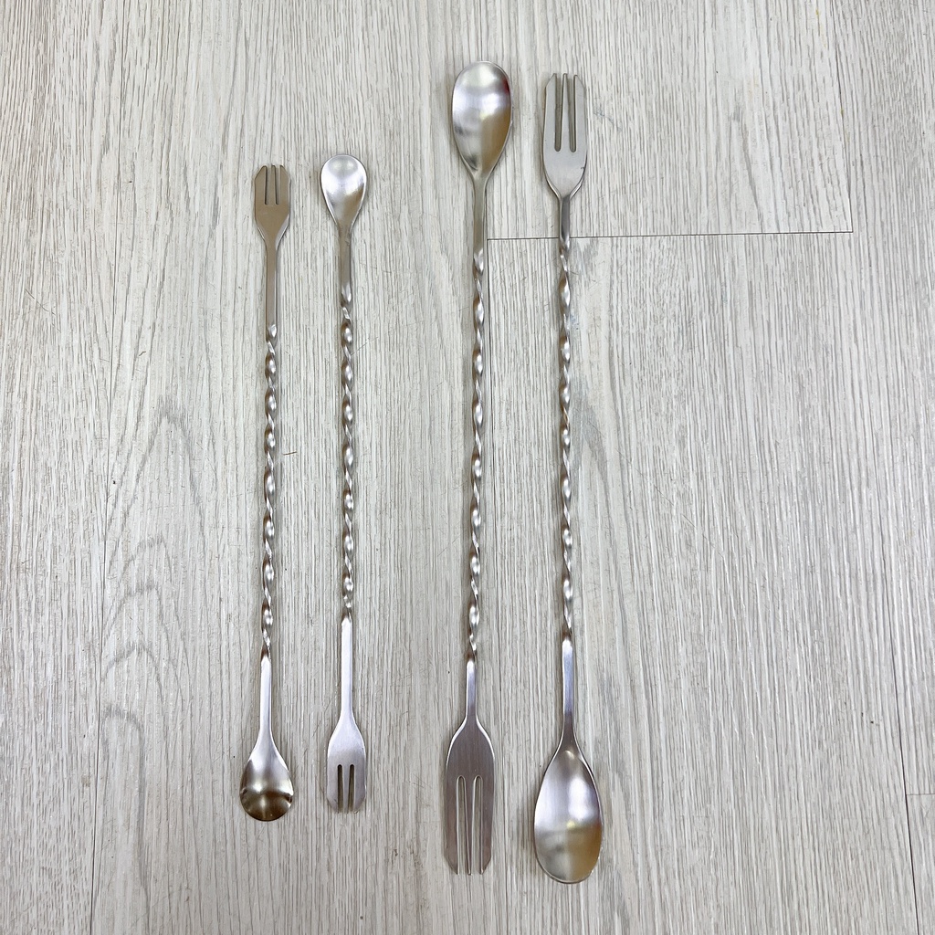 Thìa pha chế bar spoon 26cm hoặc 32cm (thìa bar, muỗng khuấy, thìa khuấy) - Muỗng Pha Chế Bartender