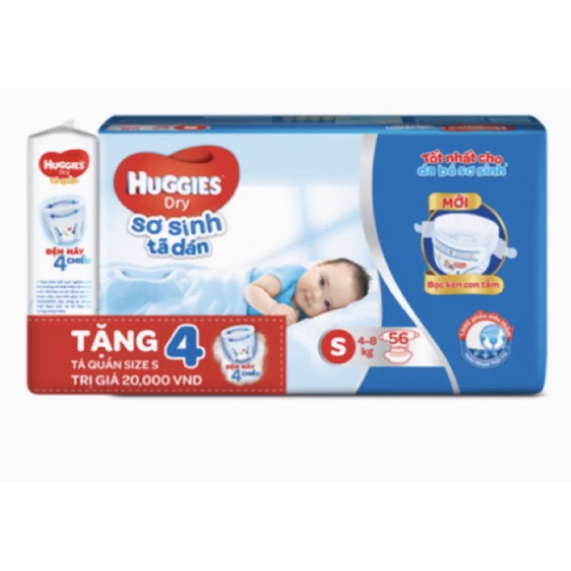 Tã dán huggies size S88 tặng 8 miếng (bọc kén con tằm)