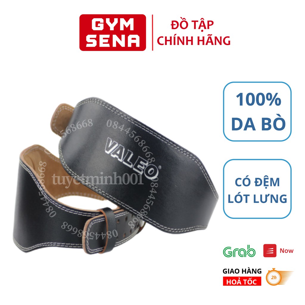 Đai Lưng Cứng Tập GYM Da Bò Valeo