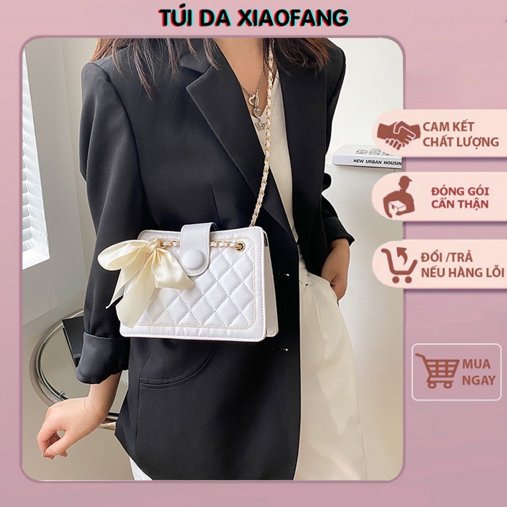Túi da nữ, túi xách đi chơi da mềm kiểu dáng basic, phong cách trẻ trung [CÓ KÈM NƠ]