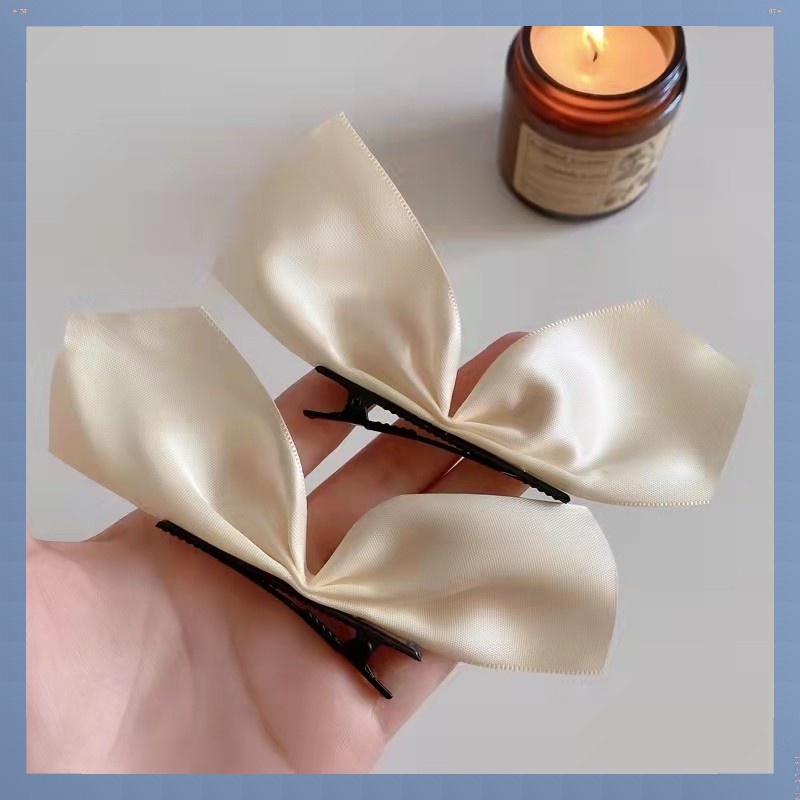 Kẹp Tóc Hình Nơ Bằng Nhung Màu Đen Phong Cách Đơn Giản Thời Trang 2023