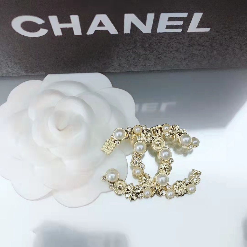 Trâm Cài Áo Hình Chữ C Đính Ngọc Trai Sang Trọng