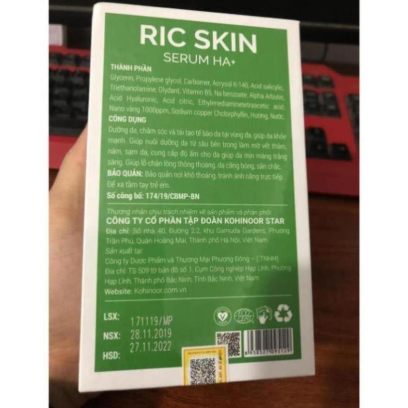 Combo Serum Ric Skin + Sữa rửa mặt Wash Foam KOHINOOR