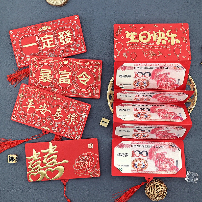 Phong Bì Đỏ Sinh Nhật / Lễ Tình Nhân Gấp Lại Được Sáng Tạo Angbao / Lễ Tình Nhân Angpao