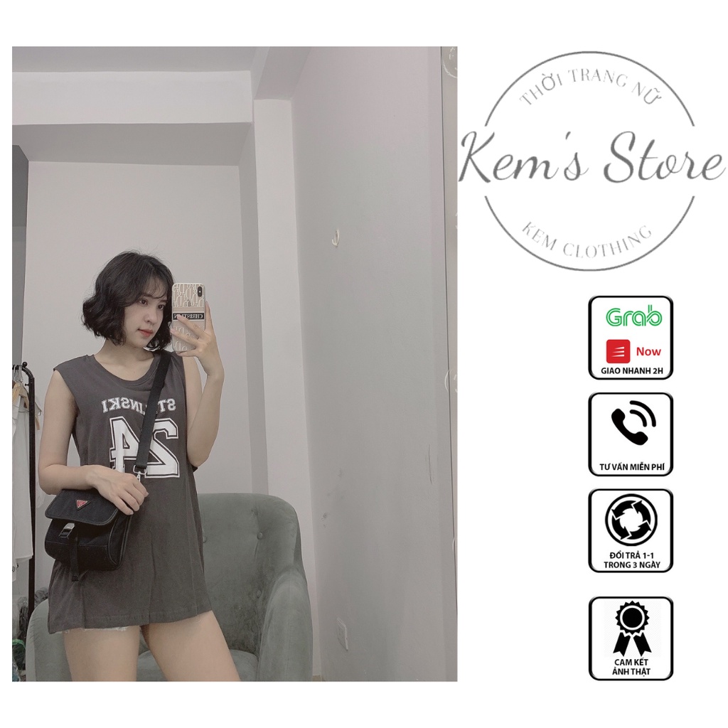 Áo tanktop 3 lỗ UNISEX, Áo thun số 24 form rộng đủ màu | BigBuy360 - bigbuy360.vn